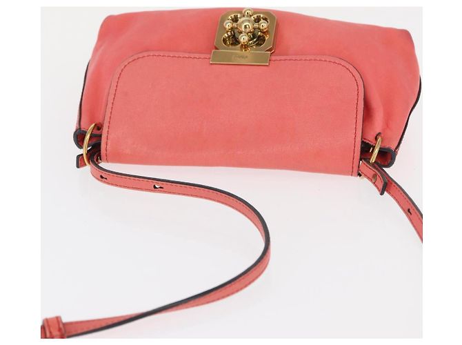 Chloé Borsa a Spalla Chloe Elsie in Pelle Rosa Oro Auth BA8492 D'oro - vista 6