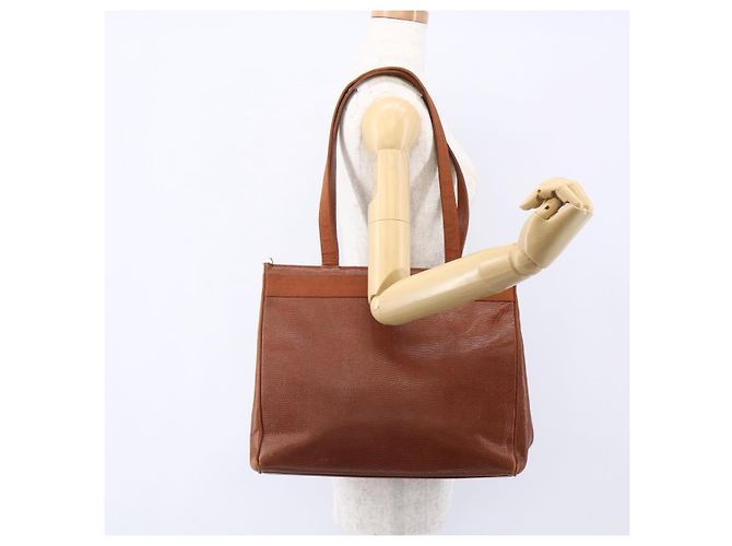 Borsa Tote Vala in pelle embossata Salvatore Ferragamo marrone oro Auth gh1259 - vista 21