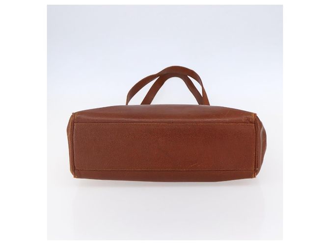 Borsa Tote Vala in pelle embossata Salvatore Ferragamo marrone oro Auth gh1259 - vista 9
