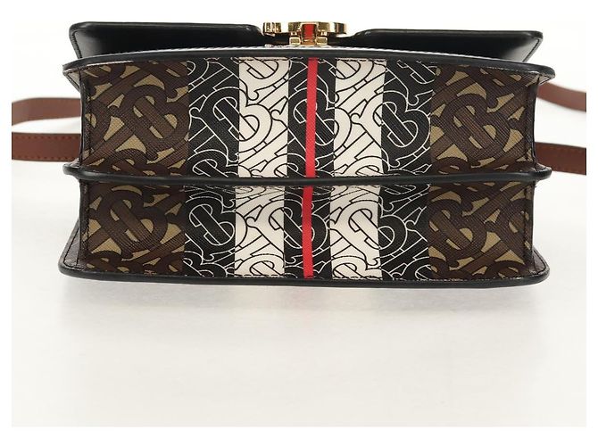 Borsa a Spalla Monogramma TB BURBERRY PVC Oro Marrone 8031708 Auth 153622SM D'oro - vista 10