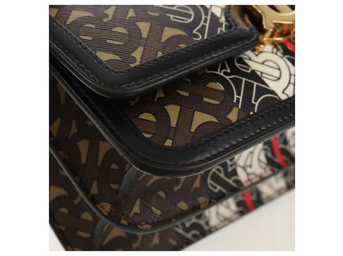 Borsa a Spalla Monogramma TB BURBERRY PVC Oro Marrone 8031708 Auth 153622SM D'oro - vista 11