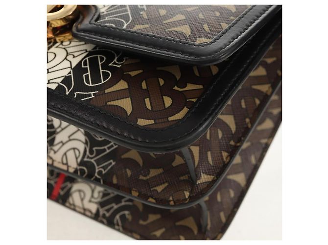 Borsa a Spalla Monogramma TB BURBERRY PVC Oro Marrone 8031708 Auth 153622SM D'oro - vista 12
