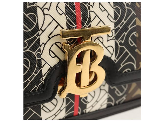 Borsa a Spalla Monogramma TB BURBERRY PVC Oro Marrone 8031708 Auth 153622SM D'oro - vista 15