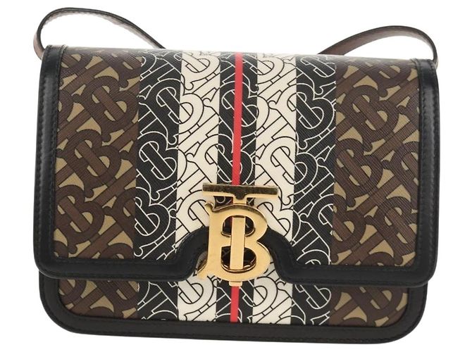Borsa a Spalla Monogramma TB BURBERRY PVC Oro Marrone 8031708 Auth 153622SM D'oro - vista 2