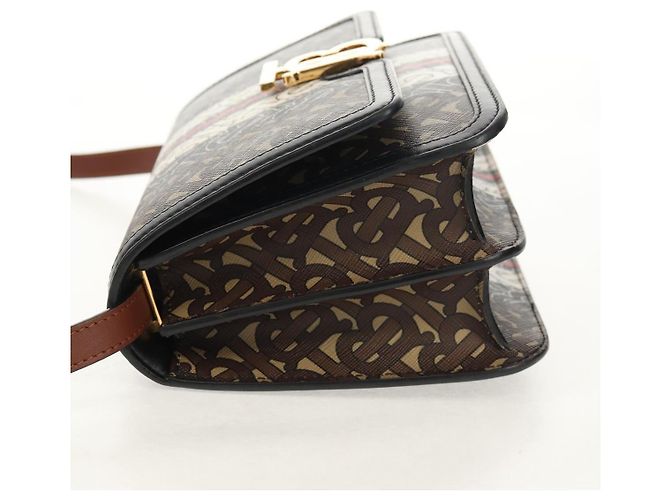 Borsa a Spalla Monogramma TB BURBERRY PVC Oro Marrone 8031708 Auth 153622SM D'oro - vista 4