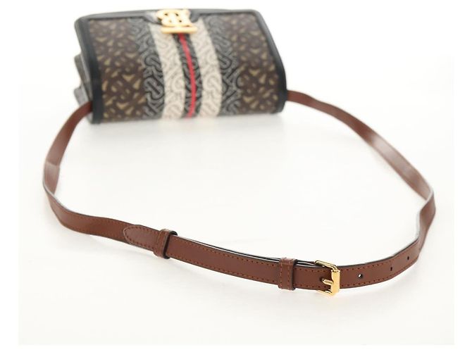 Borsa a Spalla Monogramma TB BURBERRY PVC Oro Marrone 8031708 Auth 153622SM D'oro - vista 7