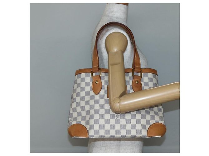 LOUIS VUITTON Borsa Tote Hampstead PM Damier Azur N51207 LV Auth BA6345 - vista 24