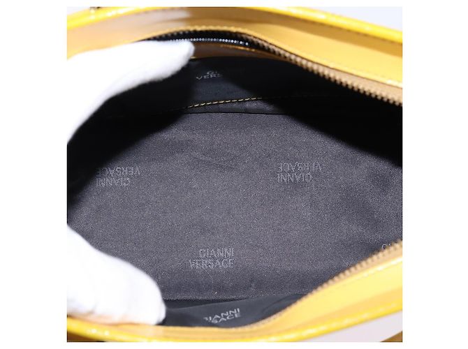 Borsa a mano Gianni Versace in pelle 2 in 1 giallo oro Auth th6323 D'oro - vista 12