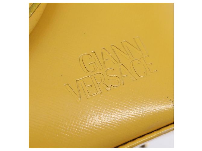Borsa a mano Gianni Versace in pelle 2 in 1 giallo oro Auth th6323 D'oro - vista 18