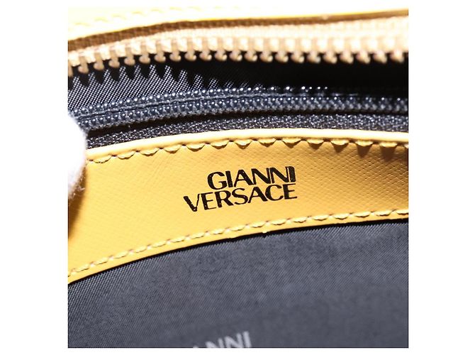 Borsa a mano Gianni Versace in pelle 2 in 1 giallo oro Auth th6323 D'oro - vista 19