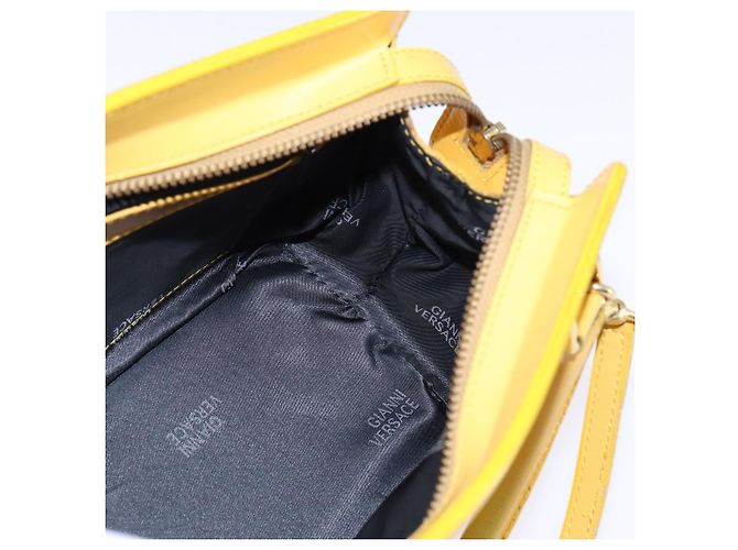 Borsa a mano Gianni Versace in pelle 2 in 1 giallo oro Auth th6323 D'oro - vista 20