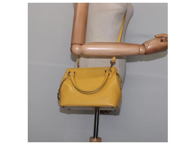 Borsa a mano Gianni Versace in pelle 2 in 1 giallo oro Auth th6323 D'oro - vista 23