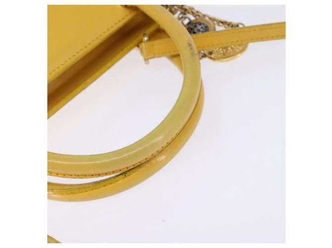 Borsa a mano Gianni Versace in pelle 2 in 1 giallo oro Auth th6323 D'oro - vista 7