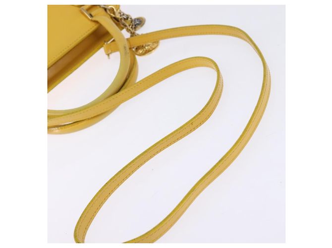 Borsa a mano Gianni Versace in pelle 2 in 1 giallo oro Auth th6323 D'oro - vista 9