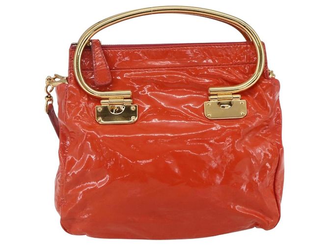 Borsa Miu Miu Smalto 2 vie Arancione Oro Auth 152738 D'oro - vista 2