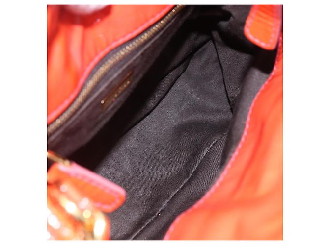 Borsa Miu Miu Smalto 2 vie Arancione Oro Auth 152738 D'oro - vista 20