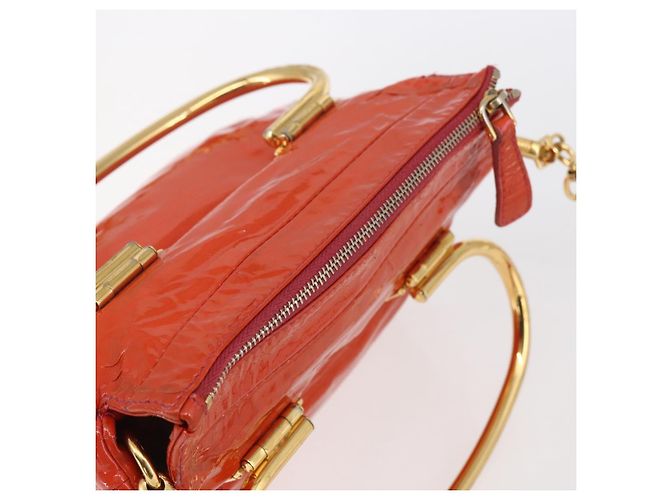 Borsa Miu Miu Smalto 2 vie Arancione Oro Auth 152738 D'oro - vista 6