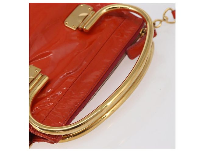 Borsa Miu Miu Smalto 2 vie Arancione Oro Auth 152738 D'oro - vista 7