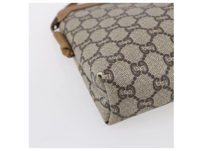 Borsa a Spalla GUCCI GG Plus Supreme PVC Beige Oro Auth th6453 D'oro - vista 11
