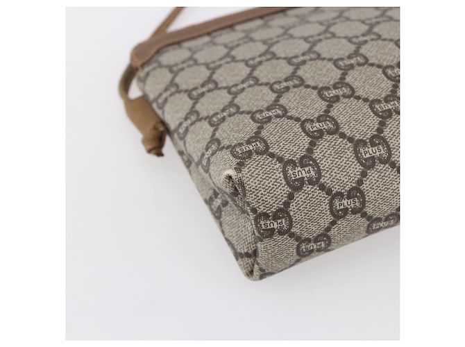 Borsa a Spalla GUCCI GG Plus Supreme PVC Beige Oro Auth th6453 D'oro - vista 13