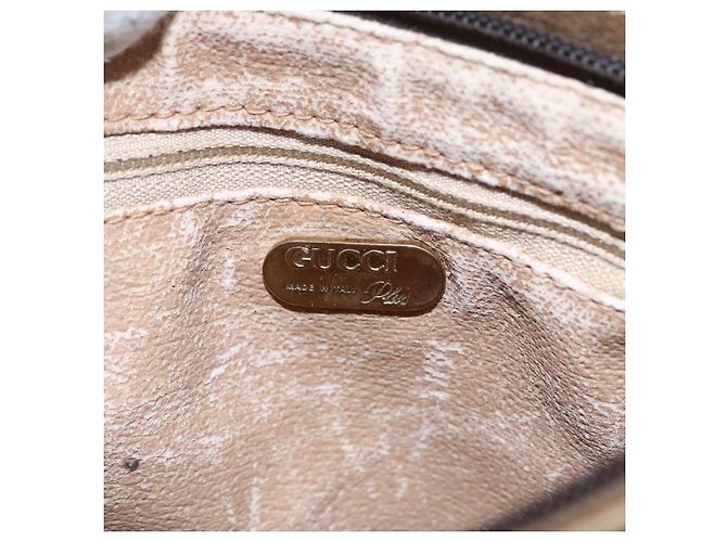 Borsa a Spalla GUCCI GG Plus Supreme PVC Beige Oro Auth th6453 D'oro - vista 16