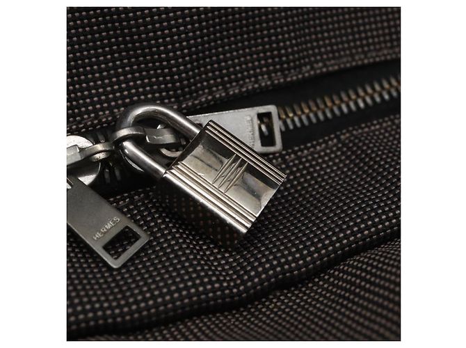 Hermès HERMES Handtasche Her Line MM aus grauem Canvas Auth 148658 Braun - Ansicht 14