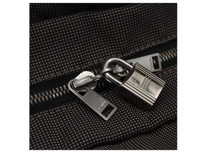 Hermès HERMES Handtasche Her Line MM aus grauem Canvas Auth 148658 Braun - Ansicht 15