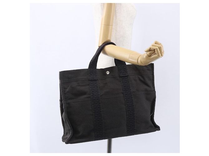 Hermès HERMES Handtasche Her Line MM aus grauem Canvas Auth 148658 Braun - Ansicht 20