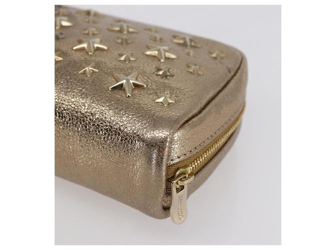 Pochette in pelle con borchie Jimmy Choo oro Auth BA8467 D'oro - vista 10