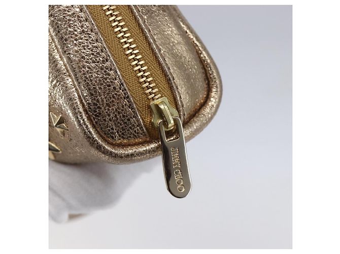 Pochette in pelle con borchie Jimmy Choo oro Auth BA8467 D'oro - vista 12