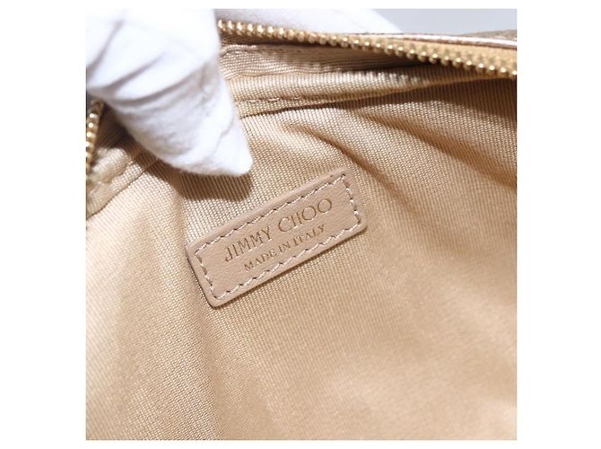 Pochette in pelle con borchie Jimmy Choo oro Auth BA8467 D'oro - vista 13