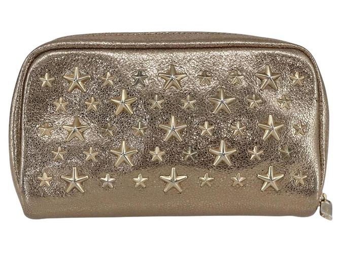Pochette in pelle con borchie Jimmy Choo oro Auth BA8467 D'oro - vista 3