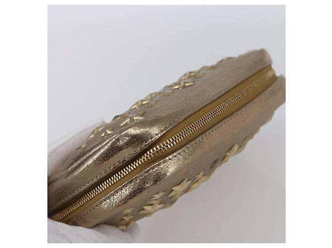 Pochette in pelle con borchie Jimmy Choo oro Auth BA8467 D'oro - vista 6