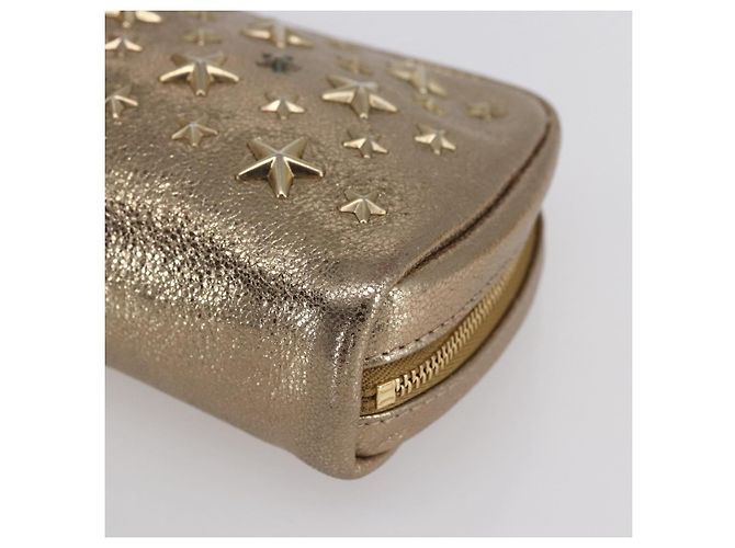 Pochette in pelle con borchie Jimmy Choo oro Auth BA8467 D'oro - vista 8