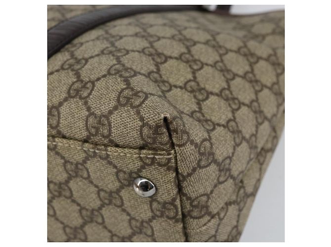 Gucci Borsa Tote GG Supreme in PVC beige argento 114595 Auth ep12164 - vista 10