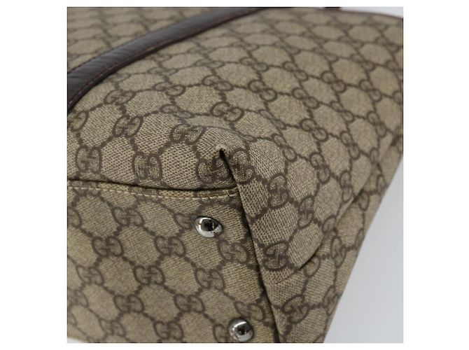 Gucci Borsa Tote GG Supreme in PVC beige argento 114595 Auth ep12164 - vista 12