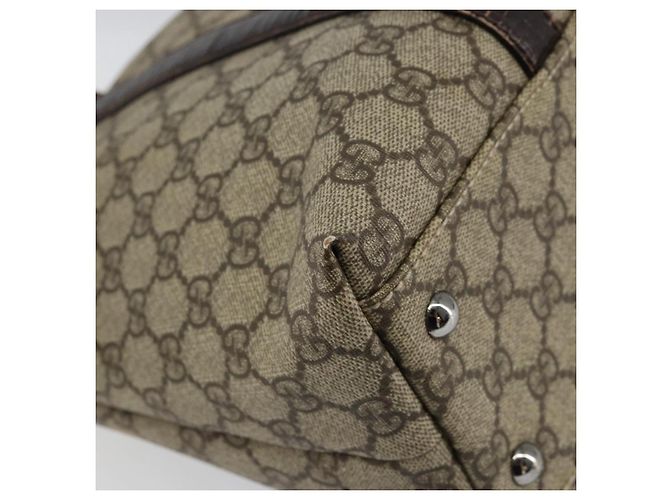 Gucci Borsa Tote GG Supreme in PVC beige argento 114595 Auth ep12164 - vista 13