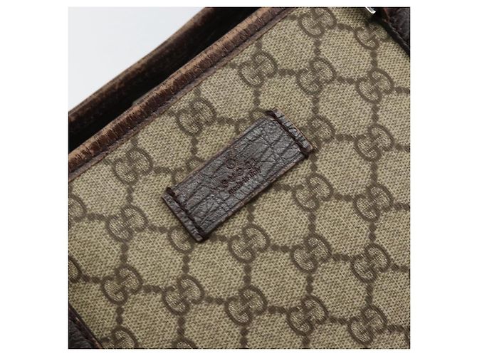 Gucci Borsa Tote GG Supreme in PVC beige argento 114595 Auth ep12164 - vista 14