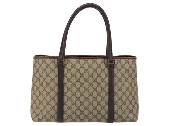 Gucci Borsa Tote GG Supreme in PVC beige argento 114595 Auth ep12164 - vista 3