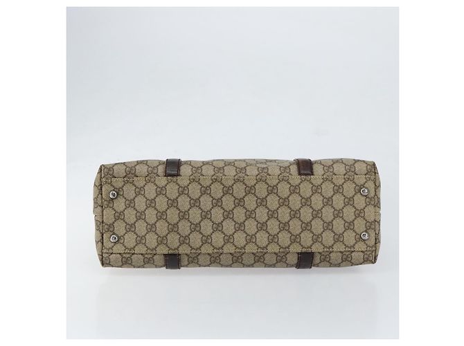 Gucci Borsa Tote GG Supreme in PVC beige argento 114595 Auth ep12164 - vista 9