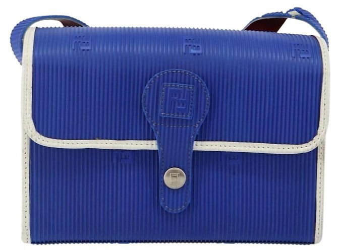 Borsa a Spalla FENDI in Gomma Blu Argento Autentica 142445 - vista 13