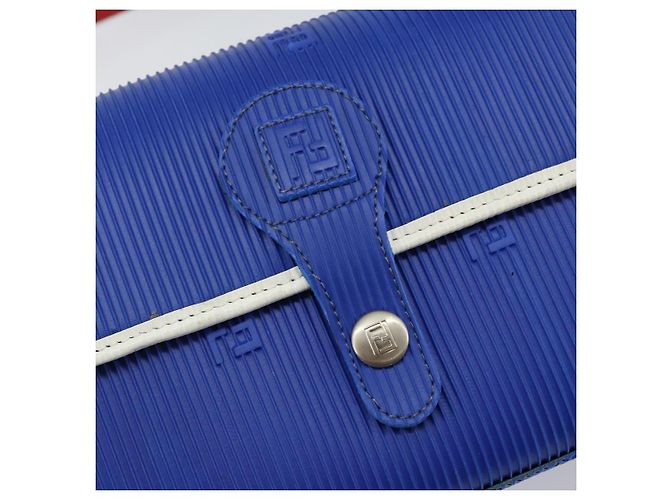 Borsa a Spalla FENDI in Gomma Blu Argento Autentica 142445 - vista 17