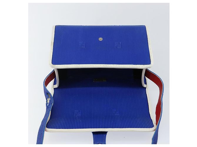 Borsa a Spalla FENDI in Gomma Blu Argento Autentica 142445 - vista 18