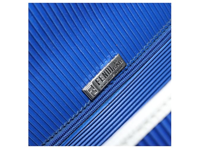 Borsa a Spalla FENDI in Gomma Blu Argento Autentica 142445 - vista 19