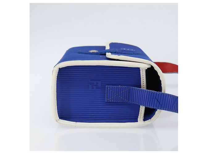 Borsa a Spalla FENDI in Gomma Blu Argento Autentica 142445 - vista 3