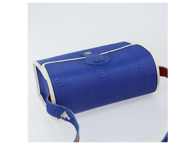 Borsa a Spalla FENDI in Gomma Blu Argento Autentica 142445 - vista 6