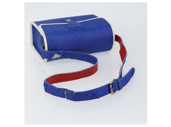 Borsa a Spalla FENDI in Gomma Blu Argento Autentica 142445 - vista 7