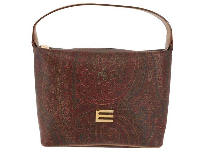 Borsa a mano ETRO in pelle PVC marrone e oro Auth am9050 D'oro - vista 13