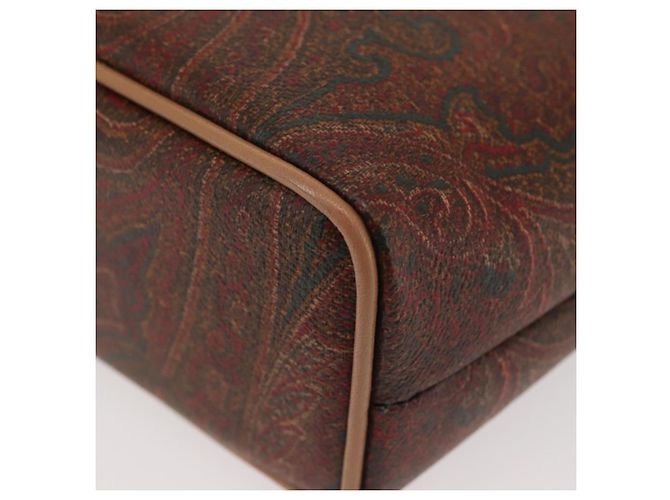 Borsa a mano ETRO in pelle PVC marrone e oro Auth am9050 D'oro - vista 15