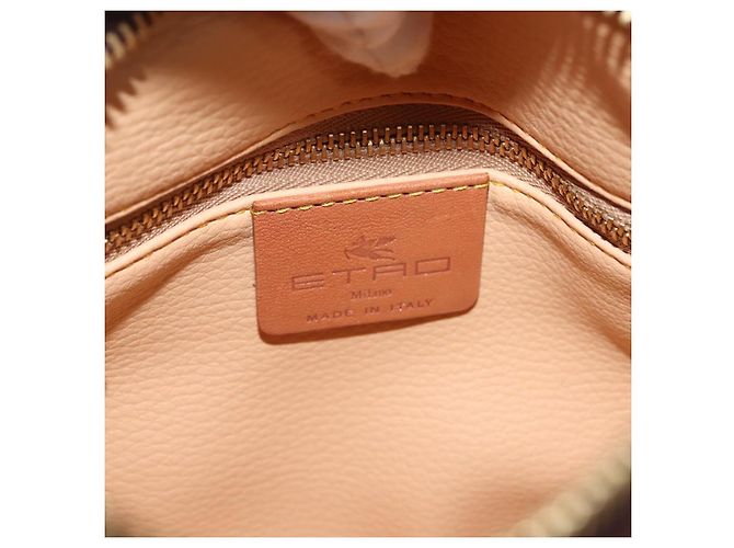 Borsa a mano ETRO in pelle PVC marrone e oro Auth am9050 D'oro - vista 18